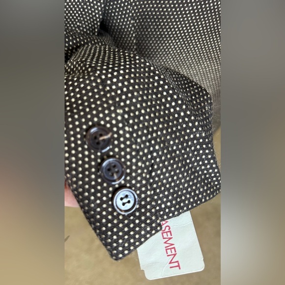 NWT old stock Vintage Theo Miles women’s wool blend brown polka dot blazer 14 - Picture 6 of 11